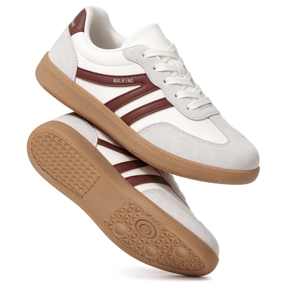 BERANMEY Women's Retro Fashion Sneakers Comfortable Casual Anti Slip Platform Low-Top Sneakers Lace Up Memory Foam Tennis Walking Skate Shoes
