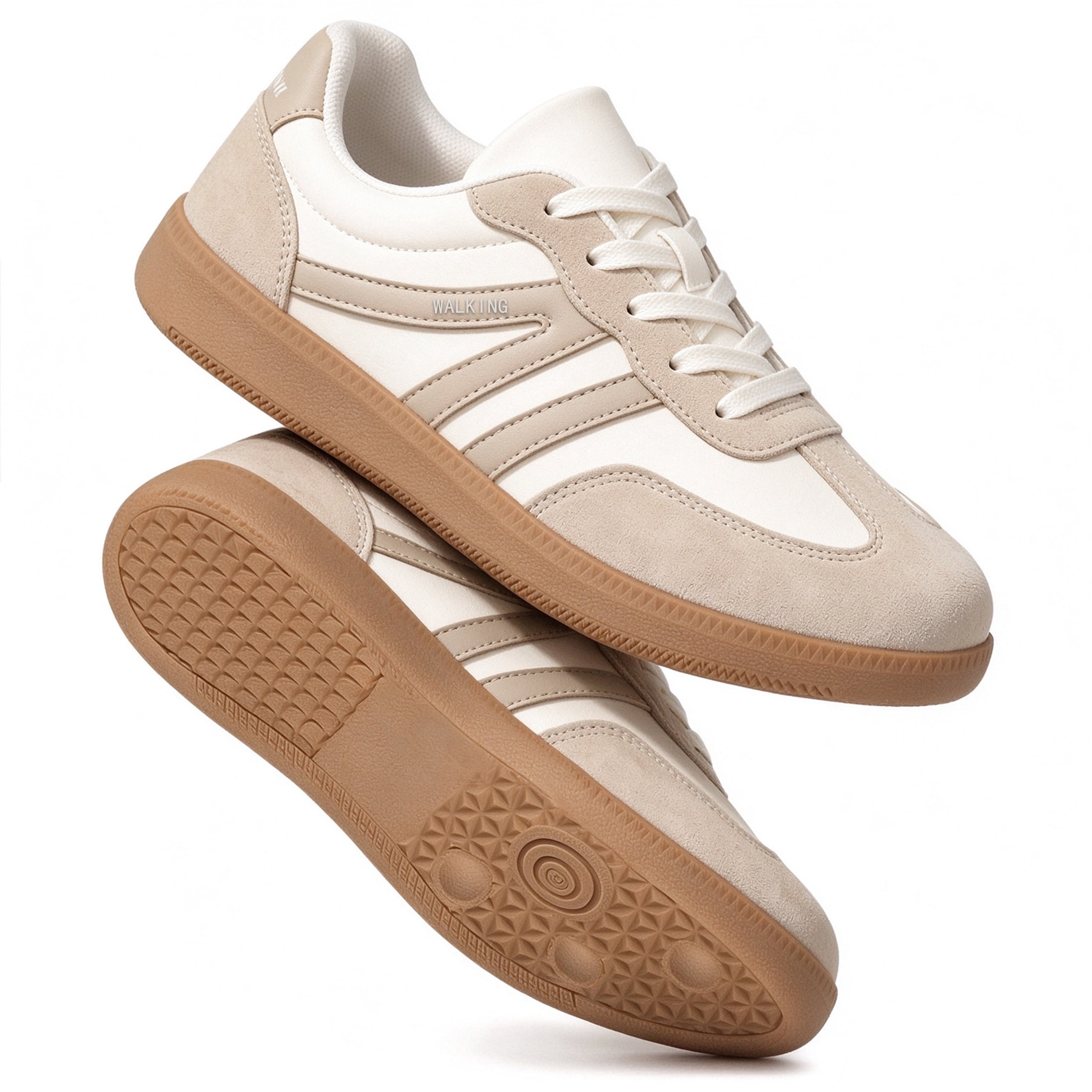 Women's Retro Fashion Sneakers Comfortable Casual Anti Slip Platform Low-Top Sneakers Lace Up Memory Foam Tennis Walking Skate Shoes