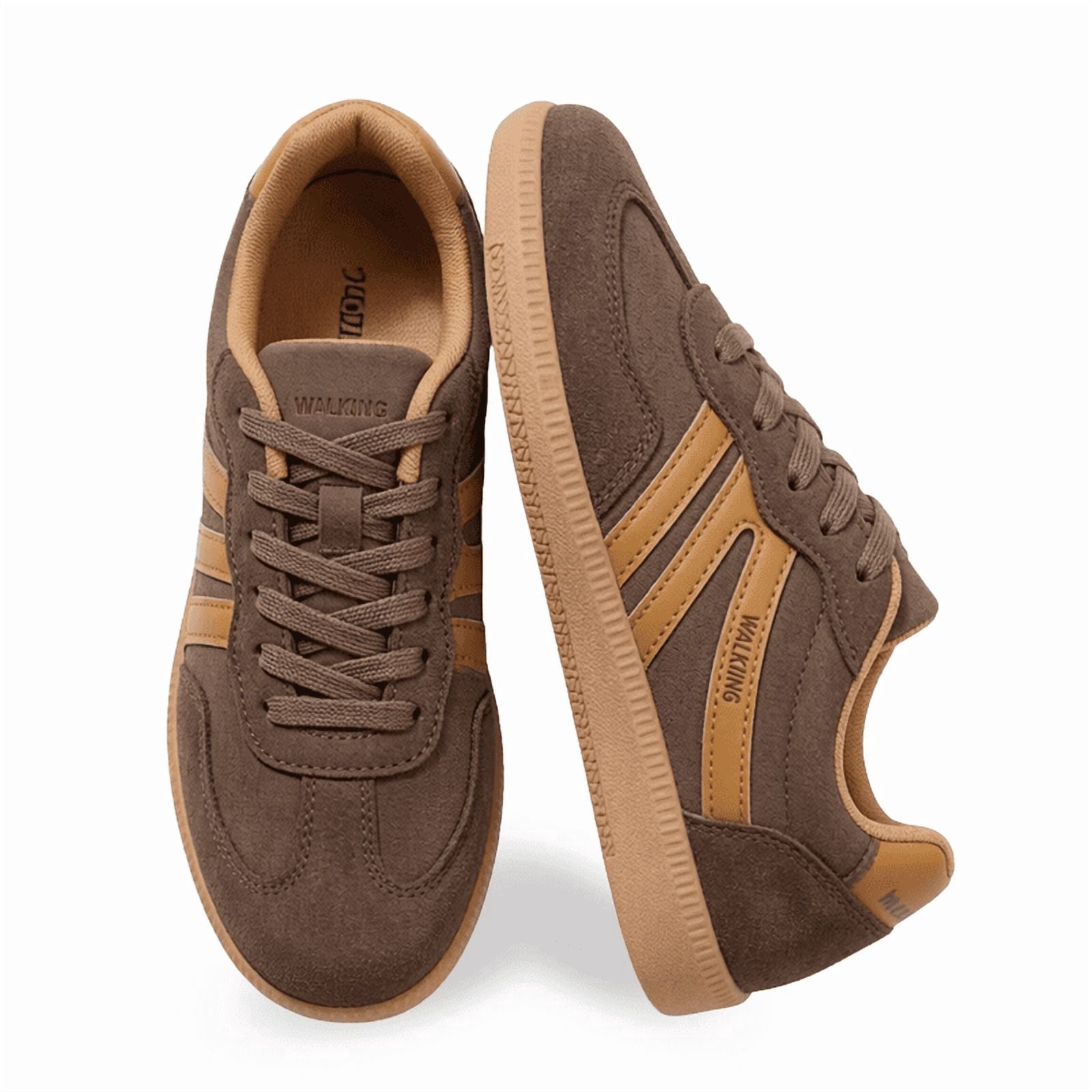 BERANMEY Women's Retro Fashion Sneakers Comfortable Casual Anti Slip Platform Low-Top Sneakers Lace Up Memory Foam Tennis Walking Skate Shoes