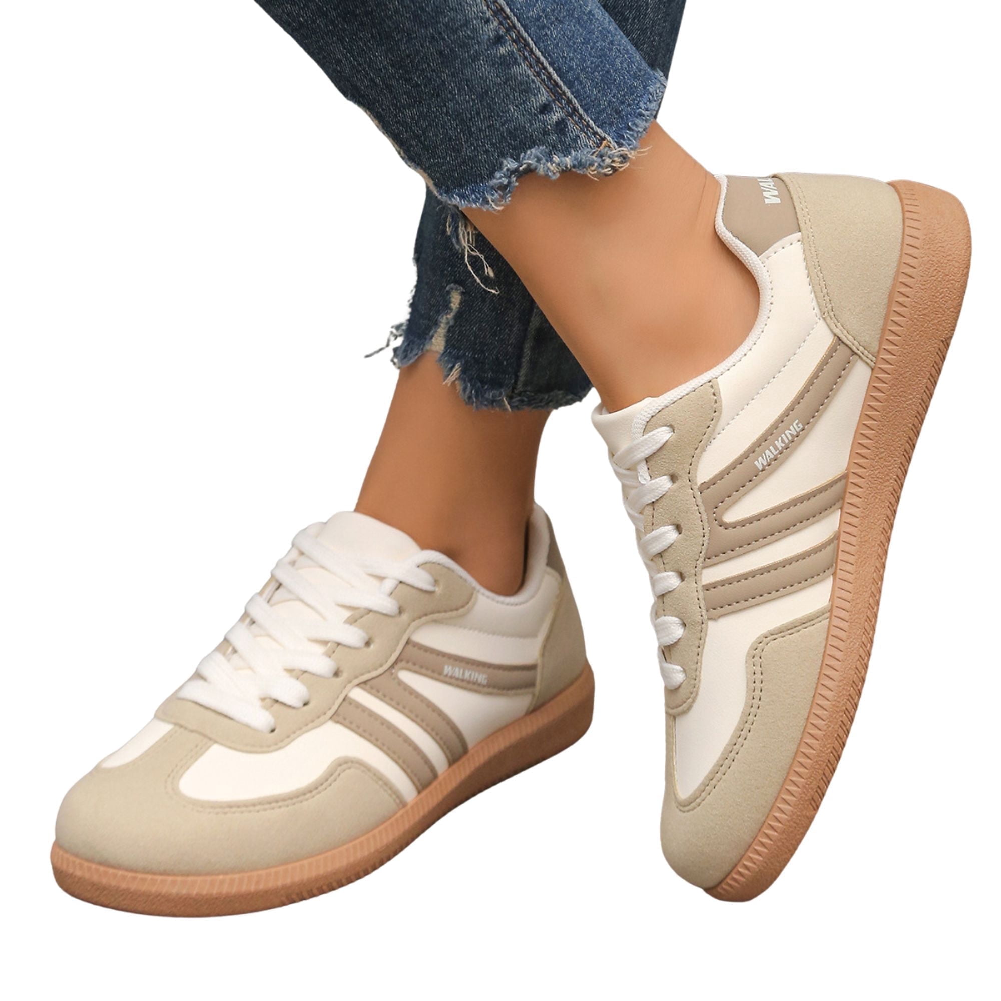 Women's Retro Fashion Sneakers Comfortable Casual Anti Slip Platform Low-Top Sneakers Lace Up Memory Foam Tennis Walking Skate Shoes