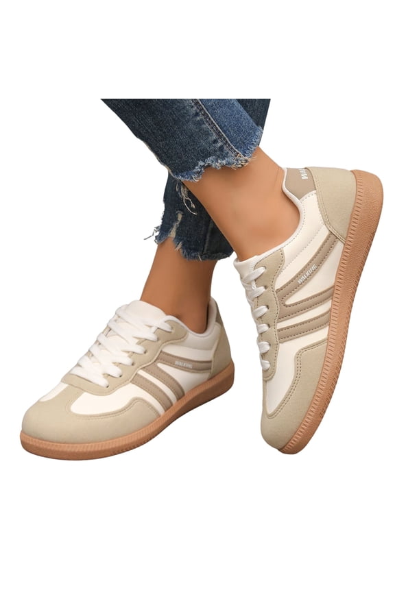 Women's Retro Fashion Sneakers Comfortable Casual Anti Slip Platform Low-Top Sneakers Lace Up Memory Foam Tennis Walking Skate Shoes