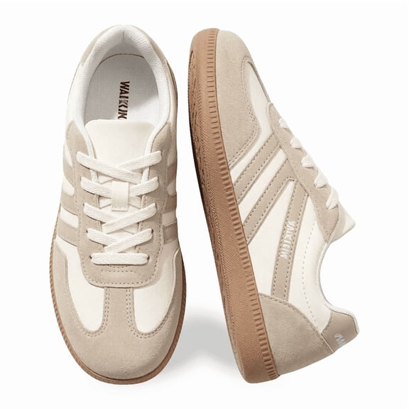 BERANMEY Women's Retro Fashion Sneakers Comfortable Casual Anti Slip Platform Low-Top Sneakers Lace Up Memory Foam Tennis Walking Skate Shoes