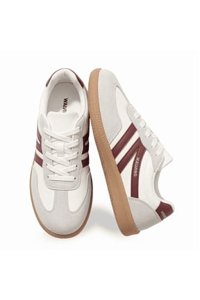 Women's Retro Fashion Sneakers Comfortable Casual Anti Slip Platform Low-Top Sneakers Lace Up Memory Foam Tennis Walking Skate Shoes