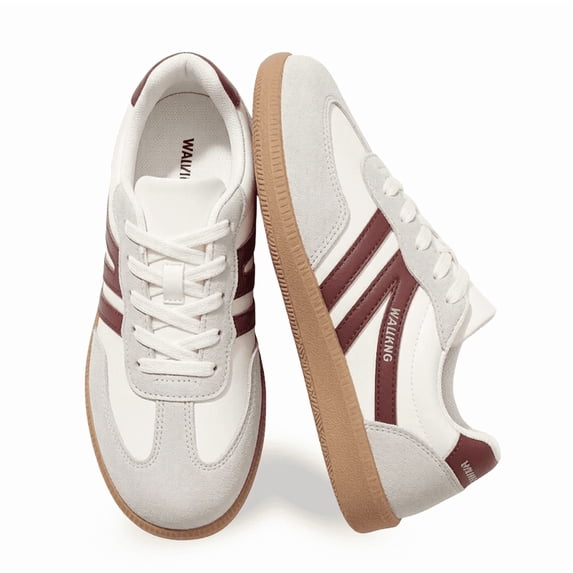 BERANMEY Women's Retro Fashion Sneakers Comfortable Casual Anti Slip Platform Low-Top Sneakers Lace Up Memory Foam Tennis Walking Skate Shoes