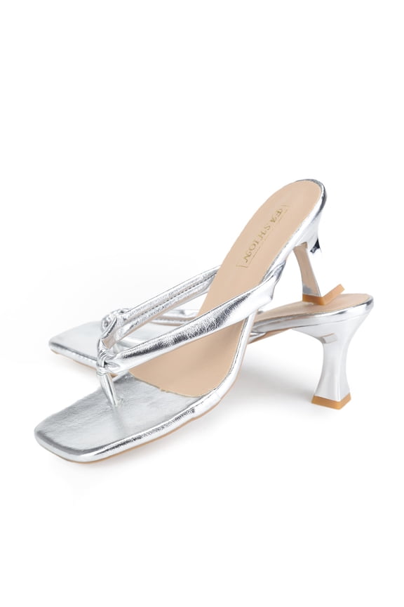 Women's Slide Heel Sandals with Low Chunky Sandals Comfortable Open Toe Thong Heels for Dressy Casual Summer Parties Weddings and Vacations