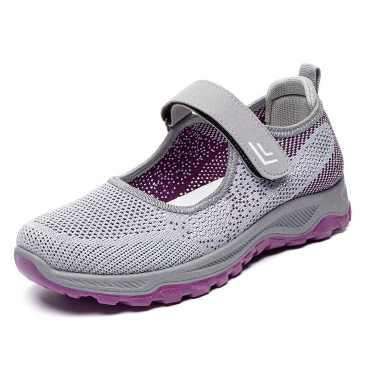 BERANMEY Women‘s Slip-On Walking Shoes – Easy On/Off with Hook & Loop ...