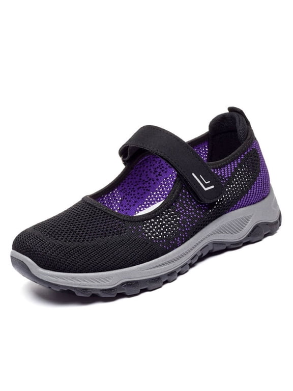 Women‘s Slip-On Walking Shoes – Easy On/Off with Hook & Loop Comfort-Focused Athletic Sneakers for Women Non-Slip Casual Shoes for Travel Work Outdoor