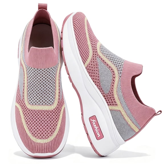 BERANMEY Women's Slip On Walking Shoes Lightweight Breathable Mesh Sneakers with Arch Support Soft Foam Cushion for Work Casual Comfort Non Slip