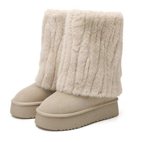 BERANMEY Women's Snow Boots Fashionable and Warm Mid Calf Winter Boots Perfect for Casual and Outdoor Activities