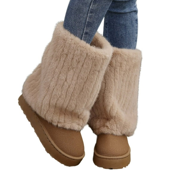 BERANMEY Women's Snow Boots Fashionable and Warm Mid Calf Winter Boots Perfect for Casual and Outdoor Activities