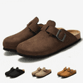 BERANMEY Women's Suede Clogs & Mules Stylish Leather Mules with Arch