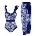 thumbnail image 1 of BERANMEY Women's Tropical Print One Piece Swimsuit with Cover up Beach Skirt Sarong Two Piece Floral Printed V Neck Tummy Control High Cut Monokini Swimsuit Bathing Suit Women's Swimwear & Clothing, 1 of 6