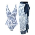 thumbnail image 1 of BERANMEY Women's Tropical Print One Piece Swimsuit with Cover up Beach Skirt Sarong Two Piece Floral Printed V Neck Tummy Control High Cut Monokini Swimsuit Bathing Suit Women's Swimwear & Clothing, 1 of 14
