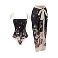 thumbnail image 1 of BERANMEY Women's Tropical Print One Piece Swimsuit with Cover up Beach Skirt Sarong Two Piece Floral Printed V Neck Tummy Control High Cut Monokini Swimsuit Bathing Suit Women's Swimwear & Clothing, 1 of 8