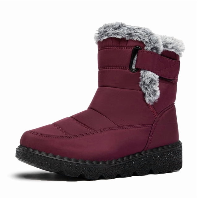 BERANMEY Women’s Waterproof Snow Boots Mid-Calf Fleece Lined Winter Boots for Women with Anti-Slip Sole Lightweight & Warm Outdoor Shoes