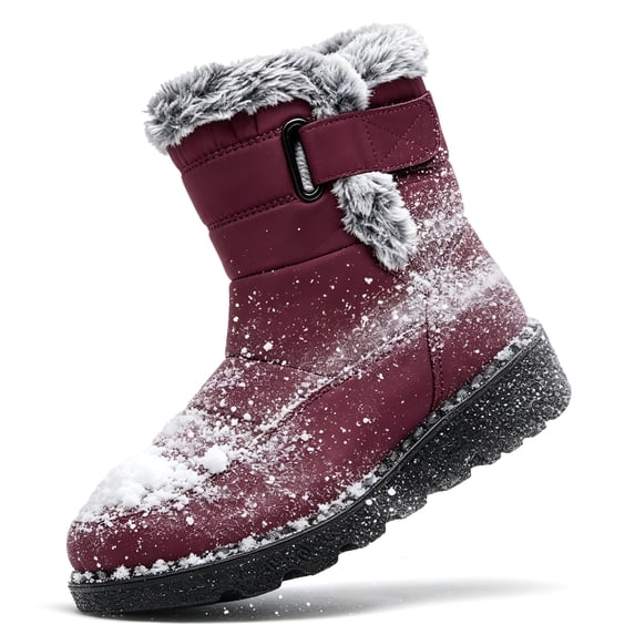 BERANMEY Womens Waterproof Snow Boots Mid-Calf Fleece Lined Winter Boots for Women with Anti-Slip Sole Lightweight & Warm Outdoor Shoes