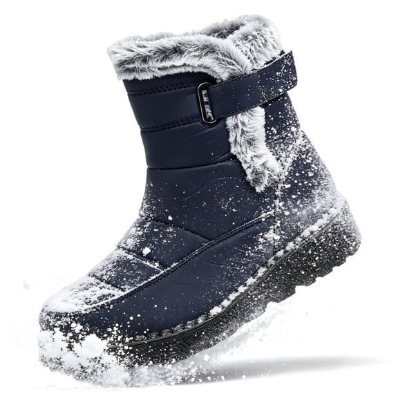 BERANMEY Womens Waterproof Snow Boots Mid-Calf Fleece Lined Winter Boots for Women with Anti-Slip Sole Lightweight & Warm Outdoor Shoes