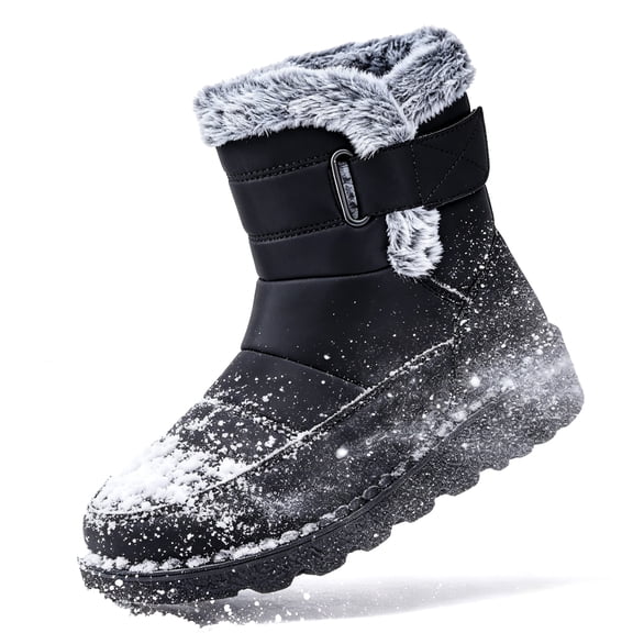 BERANMEY Womens Waterproof Snow Boots Mid-Calf Fleece Lined Winter Boots for Women with Anti-Slip Sole Lightweight & Warm Outdoor Shoes
