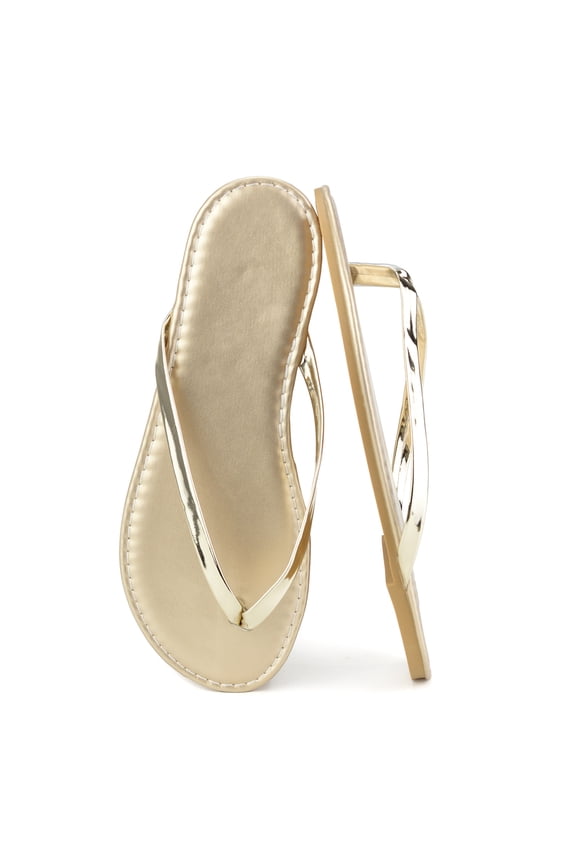 Women's Wide Width Flip Flops - Comfortable Slip-On Sandals with Toe Post Design, Trendy Minimalist Beach Shoes for Summer Walking