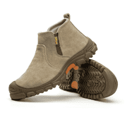BERANMEY Work Boots for Men Slip on Welding Boots Indestructible Steel Toe Shoes Safety Shoes Comfortable Working Shoes Anti Smashing Construction Shoes