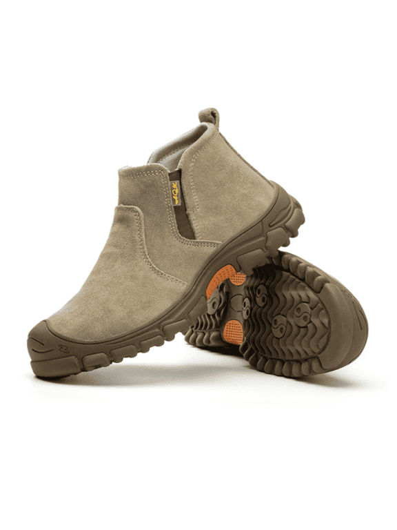 Work Boots for Men Slip on Welding Boots Indestructible Steel Toe Shoes Safety Shoes Comfortable Working Shoes Anti Smashing Construction Shoes