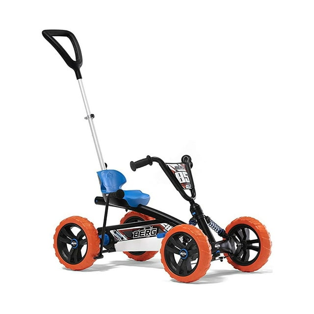 BERG Toys Buzzy Nitro Toddler Compact Pedal Go Kart with Parental Push Bar, Blue