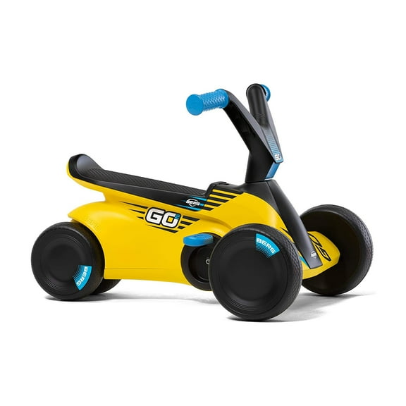 BERG Toys GO2 2 in 1 Toddler Push and Pedal Small Go Kart Ride On Toy, Yellow