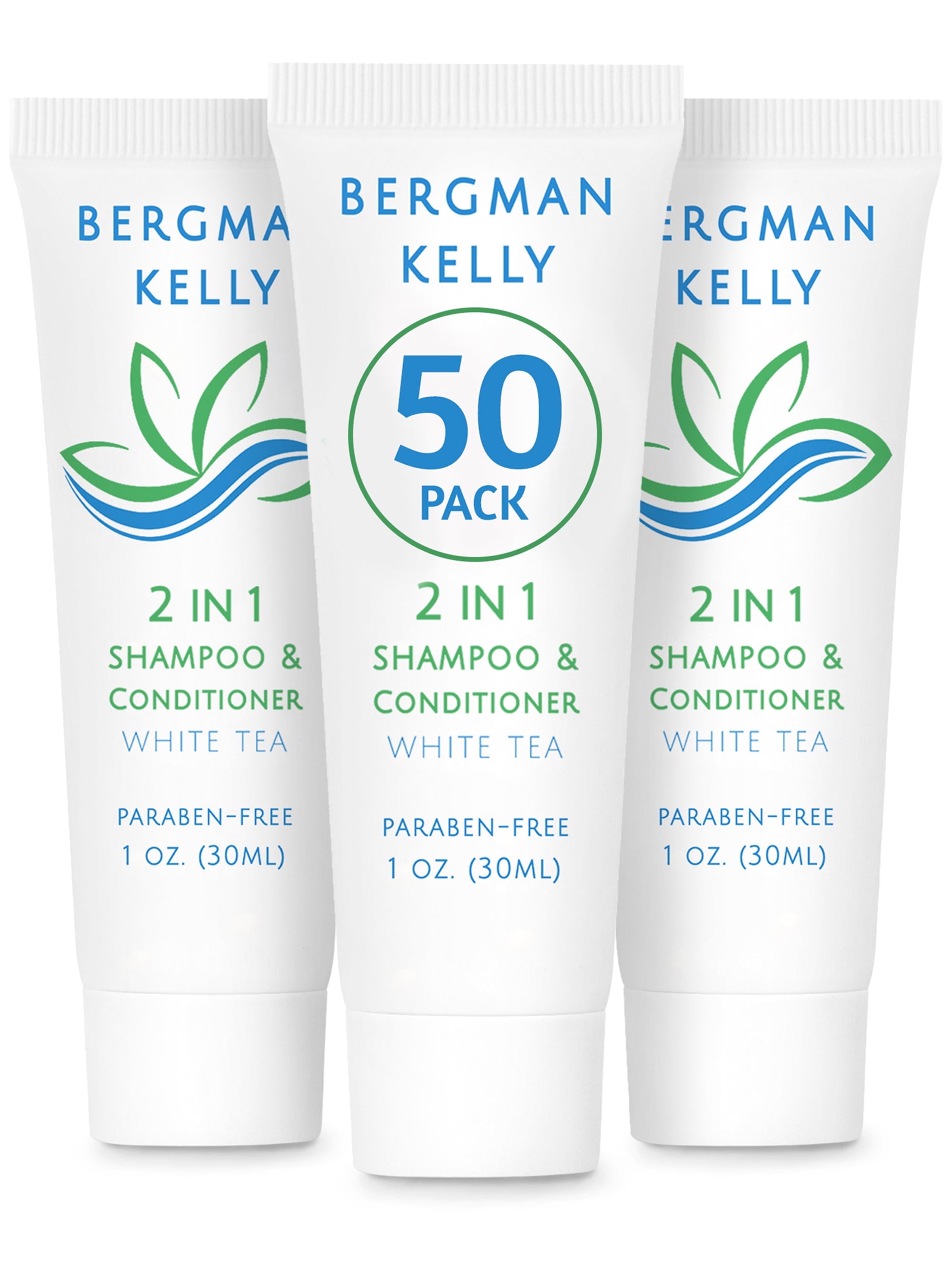 BERGMAN KELLY 1 fl oz Travel Size Shampoo & Conditioner 2-in-1, 50 Pack (US Company)