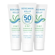 BERGMAN KELLY 1 fl oz Travel Size Shampoo & Conditioner 2-in-1, 50 Pack (US Company)