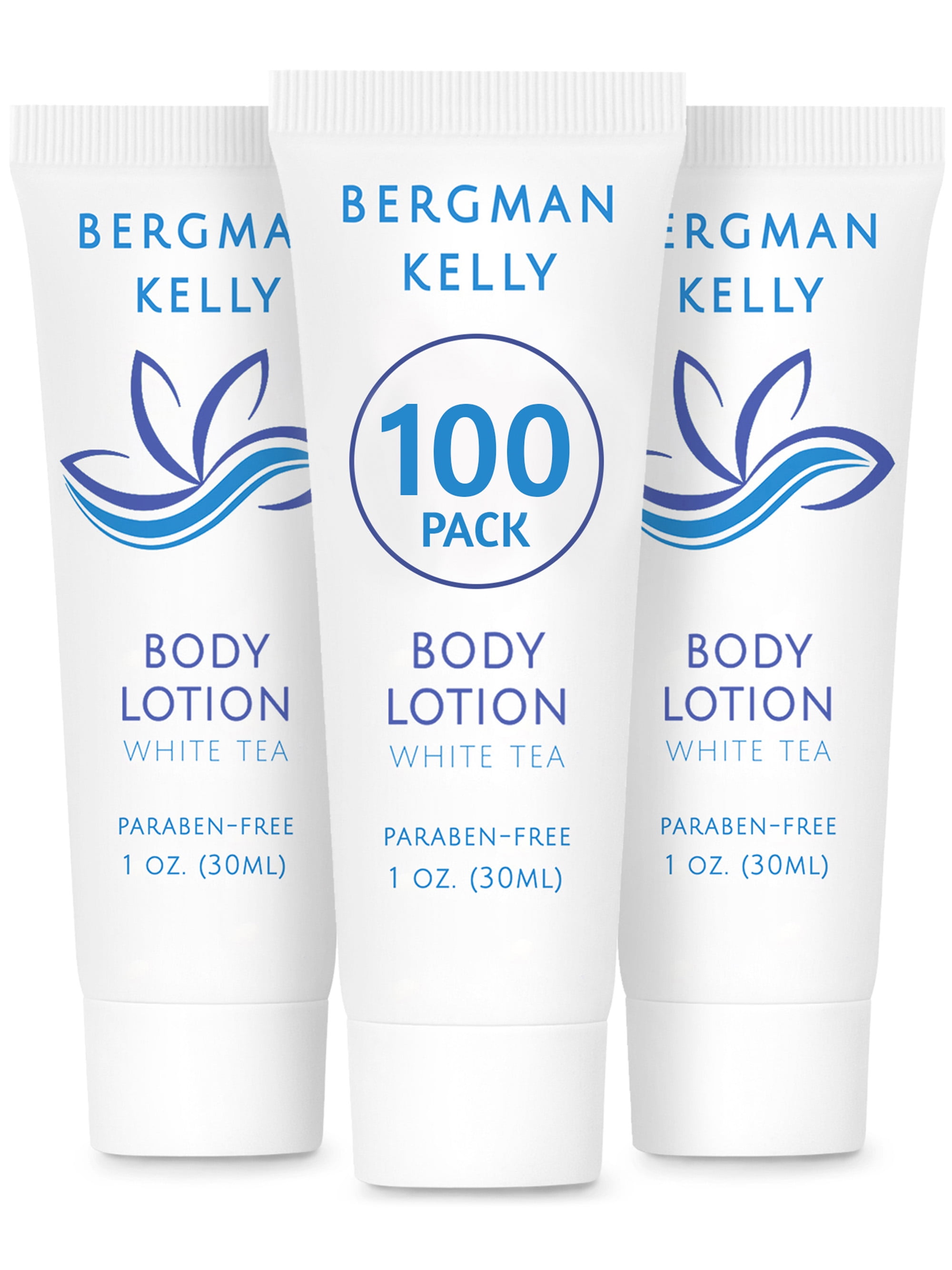 BERGMAN KELLY 1 fl oz White Tea Travel Size Lotion, 100 Pack (US Company)