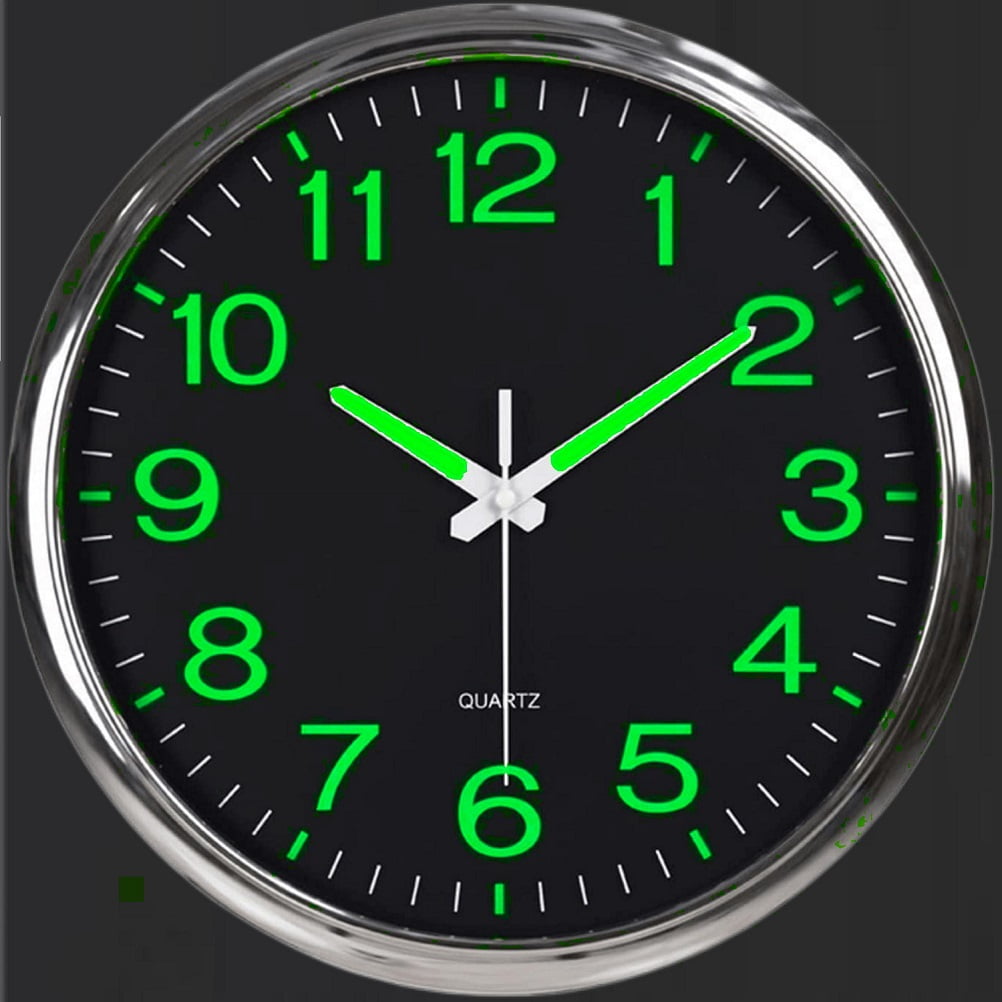 BERGUF 12 Inch Night Light Wall Clock, Silent NonTicking Quartz Wall Clocks, Large Luminous