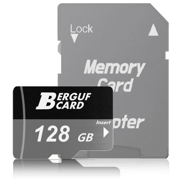 BERGUF 128GB High Speed Flash Memory Card with SD Adapter, Compatible