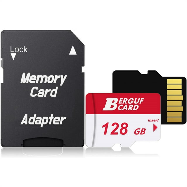 BERGUF 128GB High Speed Flash Memory Card with SD Adapter, Compatible