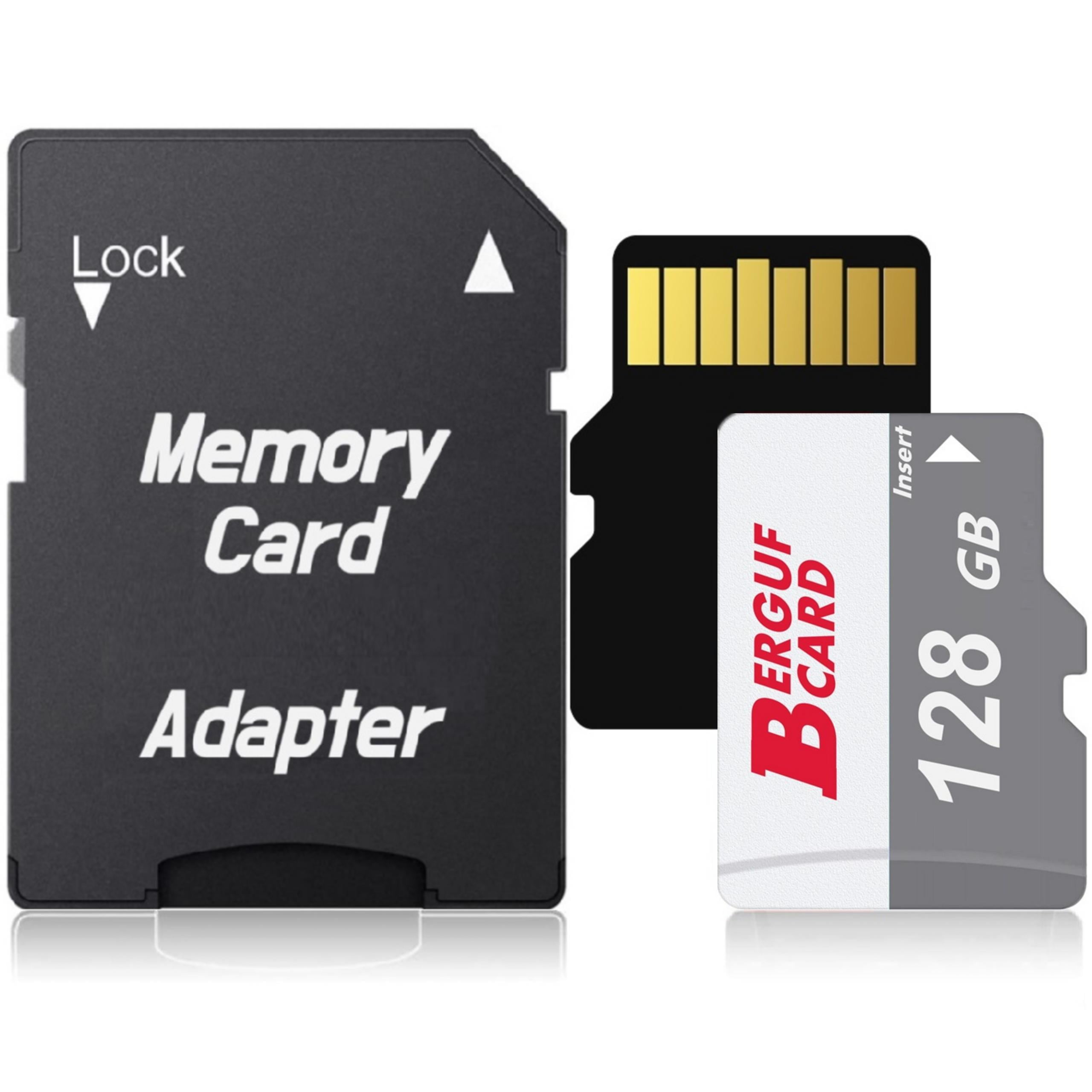 BERGUF 128GB High Speed Flash Memory Card with SD Adapter, Compatible ...