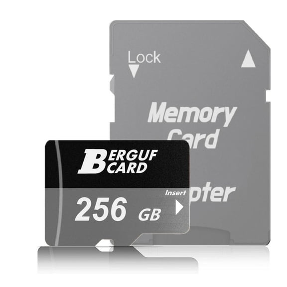 BERGUF 256GB High Speed Flash Memory Card with SD Adapter, Compatible for Smartphones, Tablets, Cameras and More