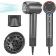 thumbnail image 1 of BERGUF Professional Ionic Hair Dryer, 130000 RPM High-Speed Brushless Motor Negative Ionic Blow Dryer for Fast Drying, Low Noise Thermo Control Blow Dryer with Magnetic Diffuser and Nozzle (Grey), 1 of 8
