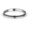 thumbnail image 1 of BERING Polished Silver Steel and Zirconia Bangle Bracelet for Women. 190 mm., 1 of 1