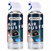 BERIOVE Compressed Canned Air Duster 450ml for Computer Cleaning Electronic Keyboard Cleaner,2Pcs