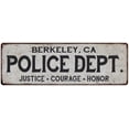 thumbnail image 1 of BERKELEY, CA POLICE DEPT. Home Decor Metal Sign Gift 6x18 206180012215, 1 of 1