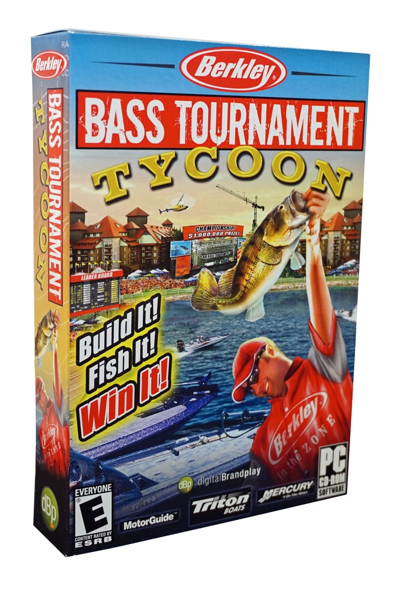 BERKLEY BASS TOURNAMENT TYCOON PC CD - It's more than a fishing game!  Create a world of your own design