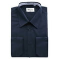 thumbnail image 1 of BERLIONI MEN'S CONVERTIBLE CUFF SOLID DRESS SHIRT-NAVY-M sleeve 32/33, 1 of 2