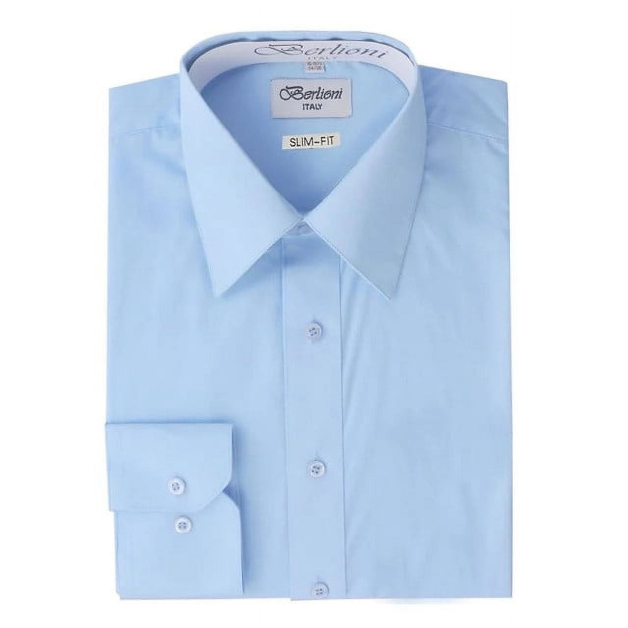 Berlioni Men's Basic Short Sleeve Dress Shirt - Button Down, Solid Color, All Sizes