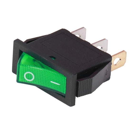 BERM 100Pcs Rocker Switch ABS 3 Pin Toggle On Off 2 Position 125/250V Green (9.84 inches / 25 cm)[cite: 1]