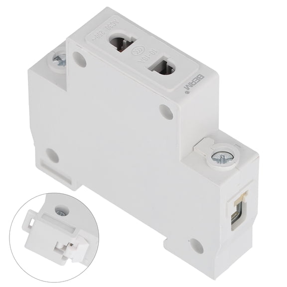 BERM 12-Piece Din Rail Mounted Modular Power Socket Outlet for Distribution Box Accessories, Brass and PC Flame Retardant Material, 250V 10-16A Electrical Receptacles (9.06 inches / 23 cm)