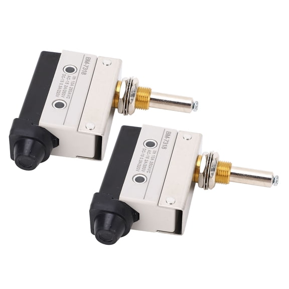 BERM 2Pcs Single Pole Limit Switch Travel Micro Switch 600OF 100RF 2PT 6OT 0.8MD NO NC 250VAC BM-7318 For Industrial Equipment (5.51 inches / 14 cm)