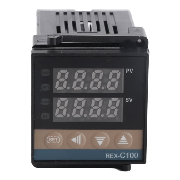 BERM Digital PID Thermostat Temperature Controller Switch, REX-C100FK02-M*DA 220VAC Electromechanical Relay for Industrial Use, High Precision Adjustable Display Sensor (100% New)