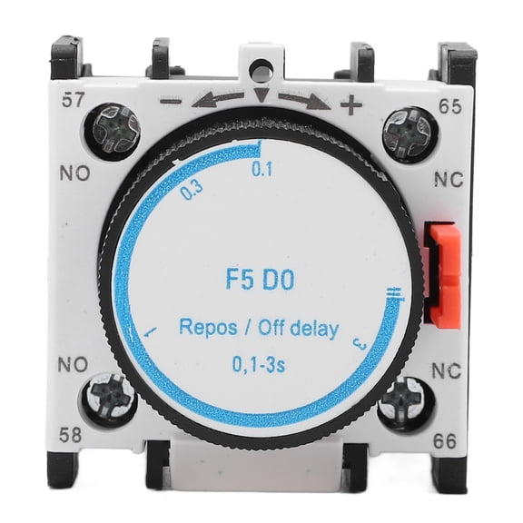 BERM F5-D0 (LA3-D20) Air Delay Auxiliary Contact Block, 0.1s to 3s Time Delay Relay Contact, Sensitive High Precision Flame Retardant PC Shell