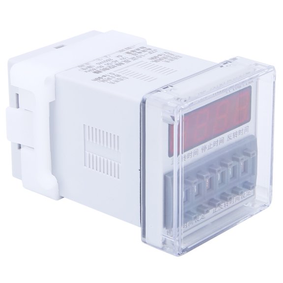 BERM JZF-10A LCD Display Motor CW/CCW Controller Time Relay Timing Switch 0.1S-99H 12V AC/DC for Electrical System Control, Precision Motor Forward Reverse Management, Black, 1 Count