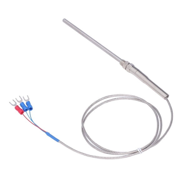 BERM Precision PT100 Probe Thermocouple Temperature Sensor Probe 0 to 400 Celsius Range 100mm / 3.9 inches Stainless Steel Probe 1 Meter / 3.3 ft Cable for Industrial Temperature Controllers