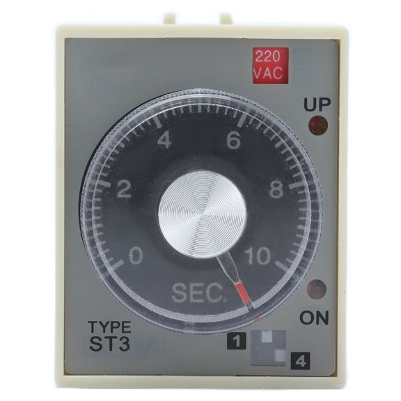 BERM Time Relay Adjustable Power On Timer Delay Electrical System Accessory Replacement Part ST3PAB AC220V 3A Medium Power Contact Form Two Open Two Closed Ambient Temp Rated 1 Count